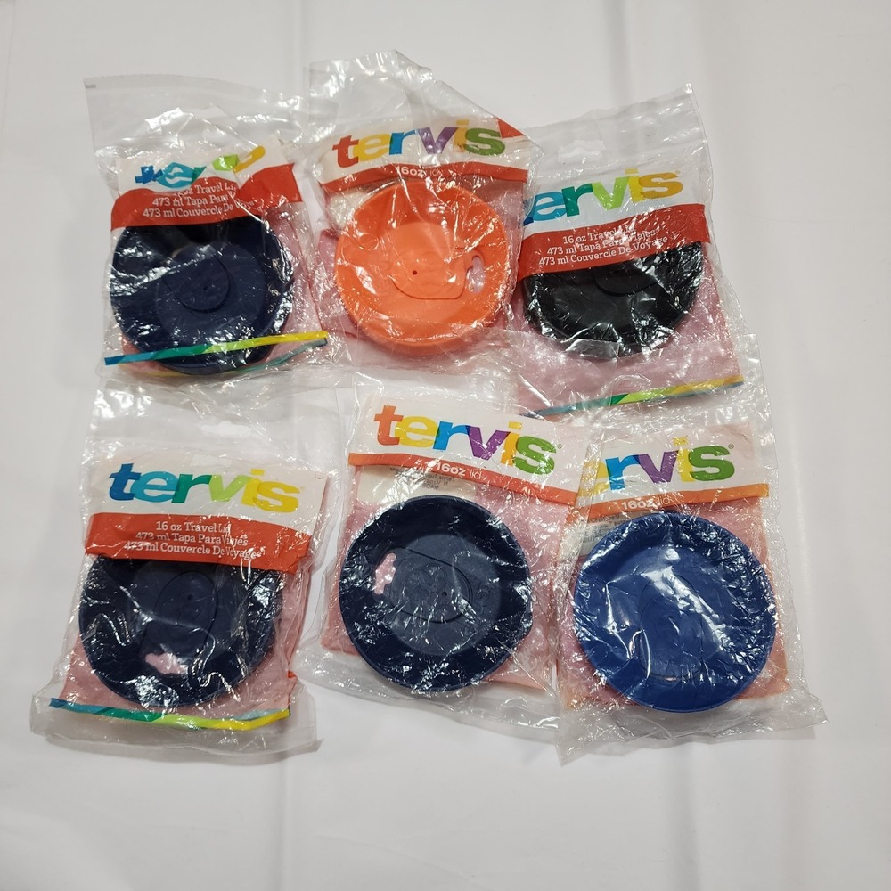 TERVIS TRAVEL LID‎ 16 OZ,  6 lids NEW Colors As Shown Lot